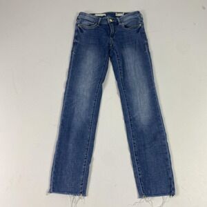 Pilcro And The Letterpress STET Jeans Womens 25 High Rise Straight Raw Hem Denim